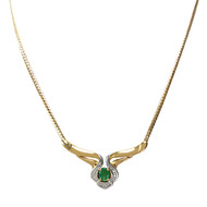 Collier d'occasion or 750 jaune emeraude diamant