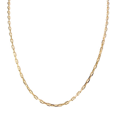 Used 14K yellow gold chain with marine-style links, 44 cm - view 1