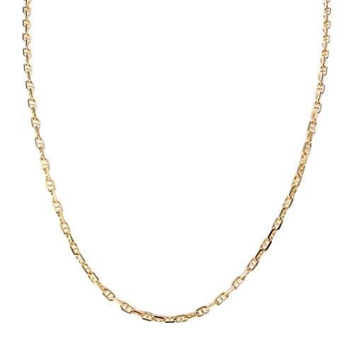 Used 750 yellow gold chain with marine-style links, 44 cm