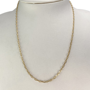 Used 750 yellow gold chain with marine-style links, 44 cm