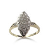 Bague d'occasion or 750 jaune marquise diamants - vue V1