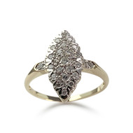 Bague d'occasion or 750 jaune marquise diamants