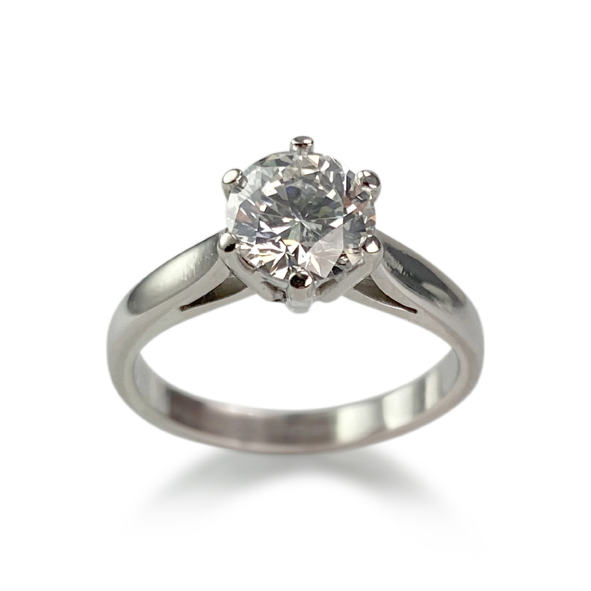 Solitaire d'occasion or 750 blanc diamant
