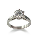 Solitaire d'occasion or 750 blanc diamant - vue 1