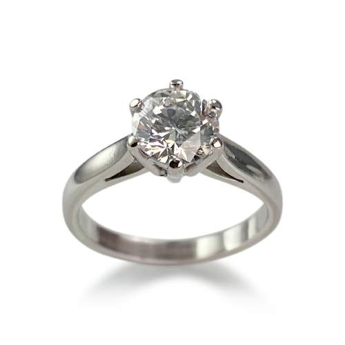 Solitaire d'occasion or 750 blanc diamant