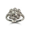 Bague d'occasion platine gris fleur diamants - vue V1