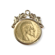 Tweedehands gouden hanger 750 gele munthouder
