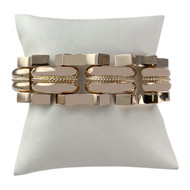 Bracelet souple d'occasion or 750 jaune maille fantaisie