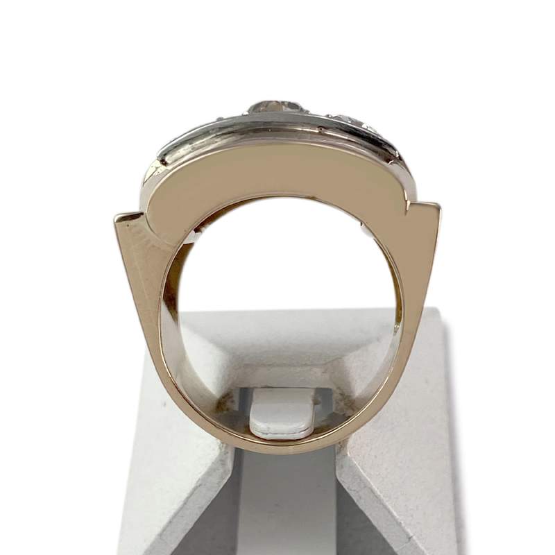 Bague d'occasion or 750 2 ors tank diamants - vue 3