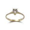 Solitaire tweedehands goud 750 gele diamant - zicht V1