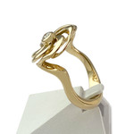 Bague PORCHET d'occasion or 750 jaune fleur diamant - vue 2