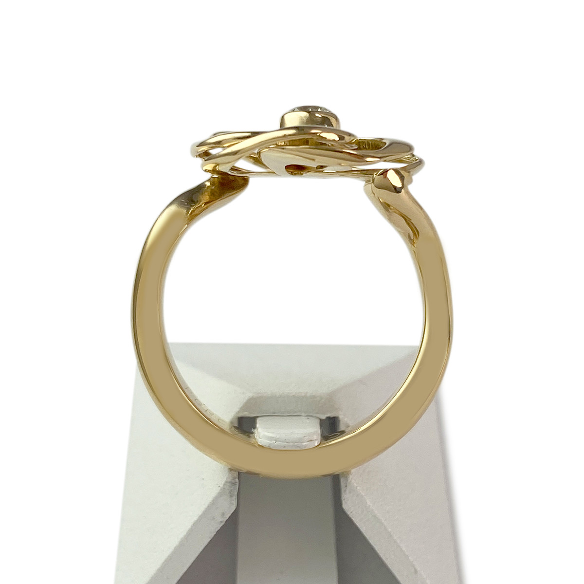 Bague PORCHET d'occasion or 750 jaune fleur diamant - vue 3