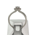 Bague d'occasion or 750 blanc fleur diamants - vue 3