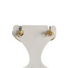 Boucles d'oreilles d'occasion or 750 rhodié 2 tons saphir emeraude diamant - vue V3
