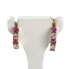 Boucles d'oreilles d'occasion or 750 jaune oxyde de zirconium rubis - vue V1