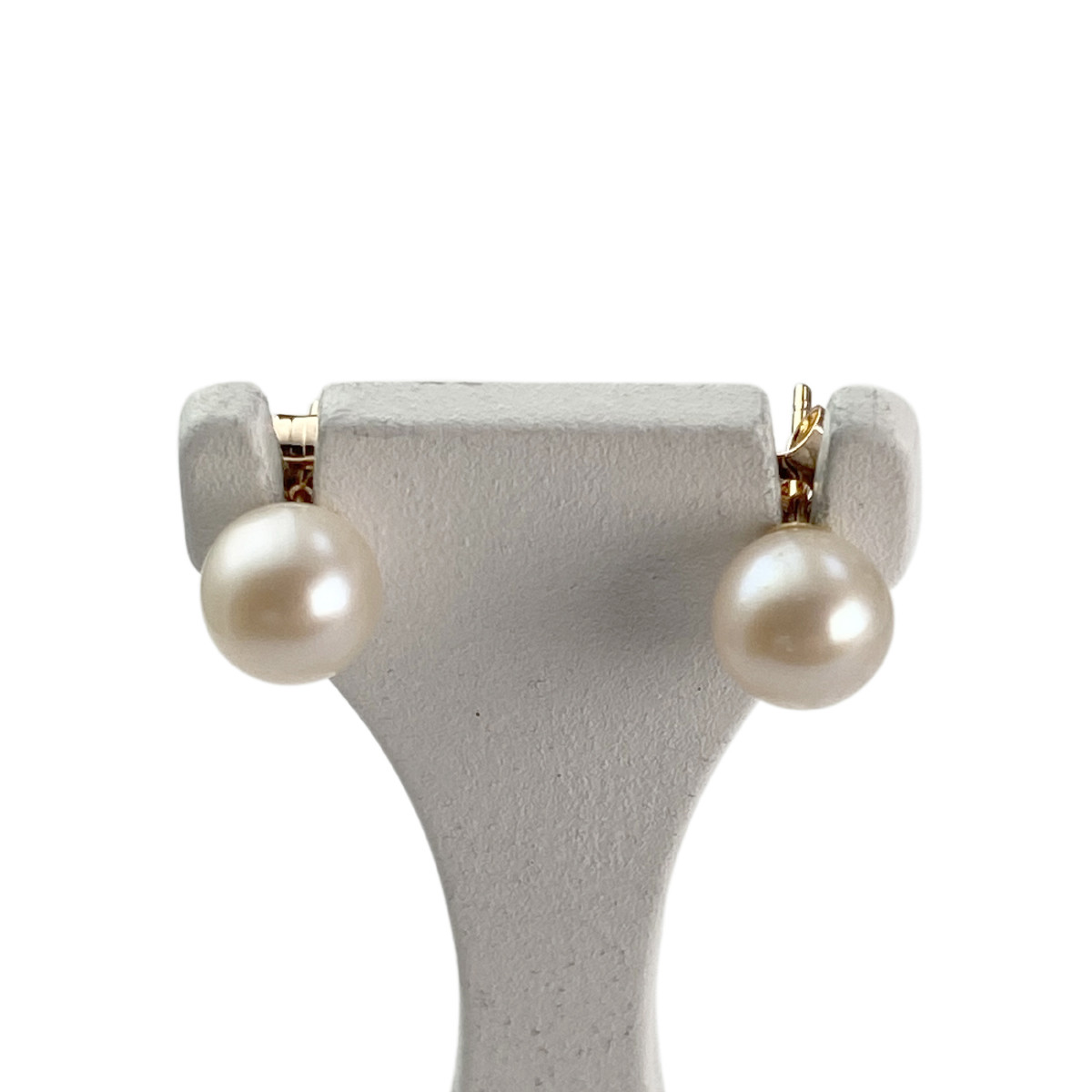 Boucles d'oreilles d'occasion or 750 jaune perle de culture