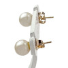 Boucles d'oreilles d'occasion or 750 jaune perle de culture - vue V2