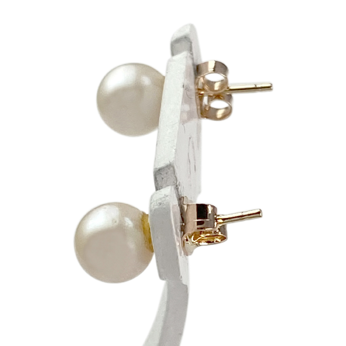 Boucles d'oreilles d'occasion or 750 jaune perle de culture - vue 2