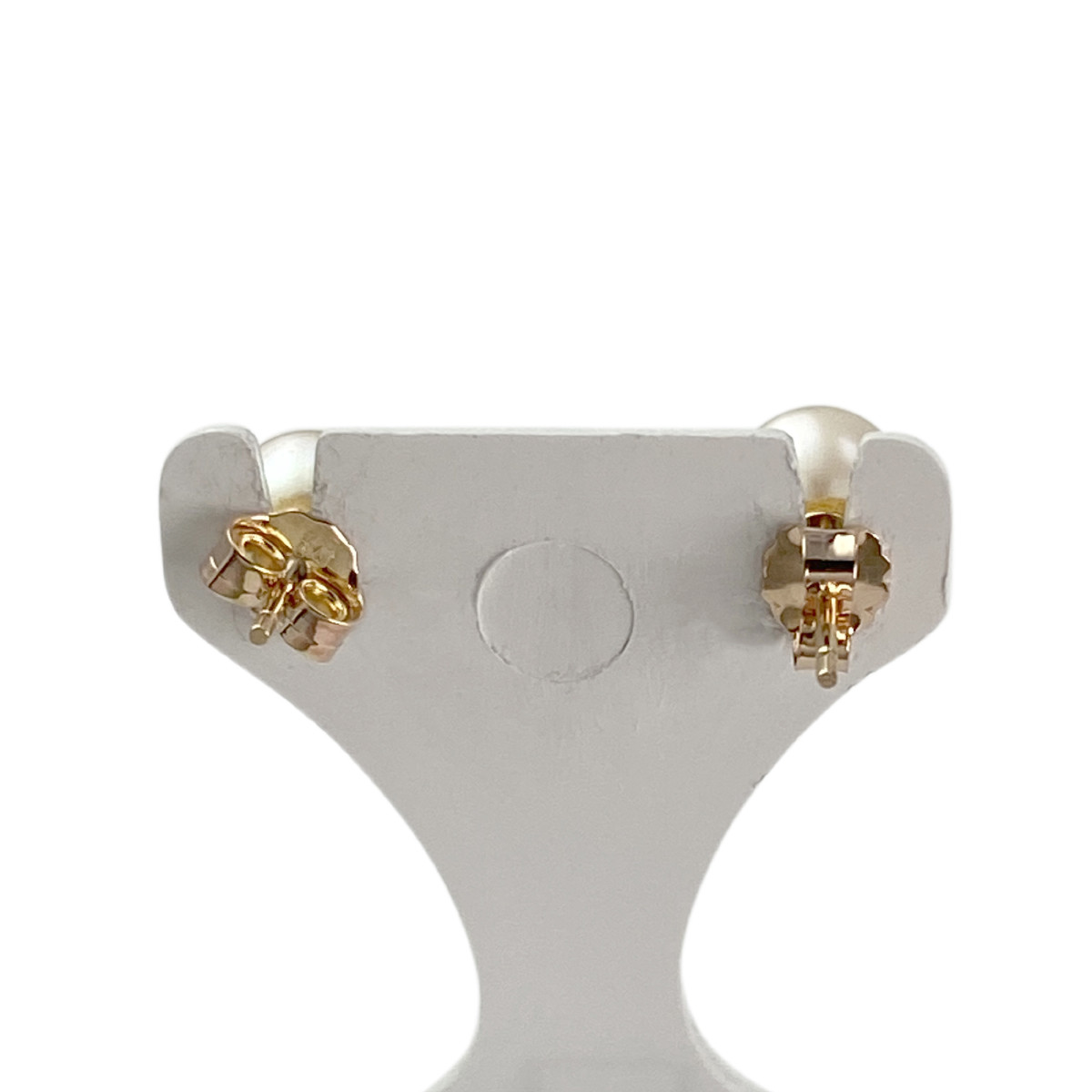 Boucles d'oreilles d'occasion or 750 jaune perle de culture - vue 3