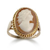 Bague d'occasion or 750 jaune camée coquille - vue V1