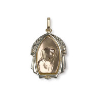 Médaille vierge d'occasion or 750 rhodié 2 tons