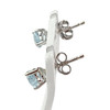 Boucles d'oreilles d'occasion or 750 blanc coeur topaze sky blue - vue V2