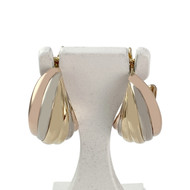 Boucles d'oreilles d'occasion or 750 rhodié 3 tons