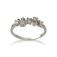 Second-hand gold 750 white diamond ring