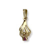 Pendentif d'occasion or 750 jaune rubis oxyde de zirconium - vue V2