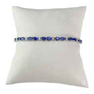 Bracelet d'occasion or 750 blanc saphirs et diamants 18 cm