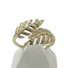 Bague d'occasion or 375 jaune feuilles oxyde de zirconium - vue V1
