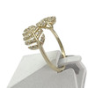 Bague d'occasion or 375 jaune feuilles oxyde de zirconium - vue V2