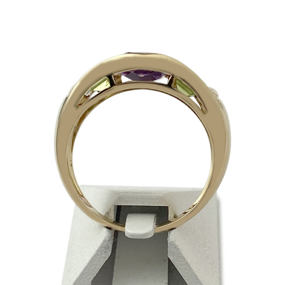 Bague d'occasion or 750 jaune amethyste peridot - vue 3