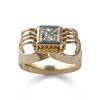 Bague d'occasion or 750 rhodié 2 tons diamant - vue V1