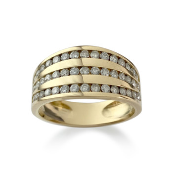 Second-hand gold 750 yellow diamond ring