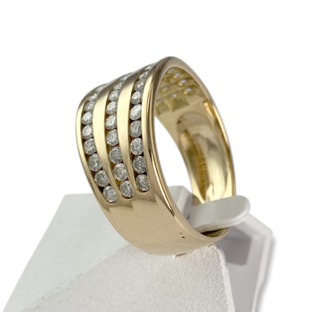 Second-hand gold 750 yellow diamond ring