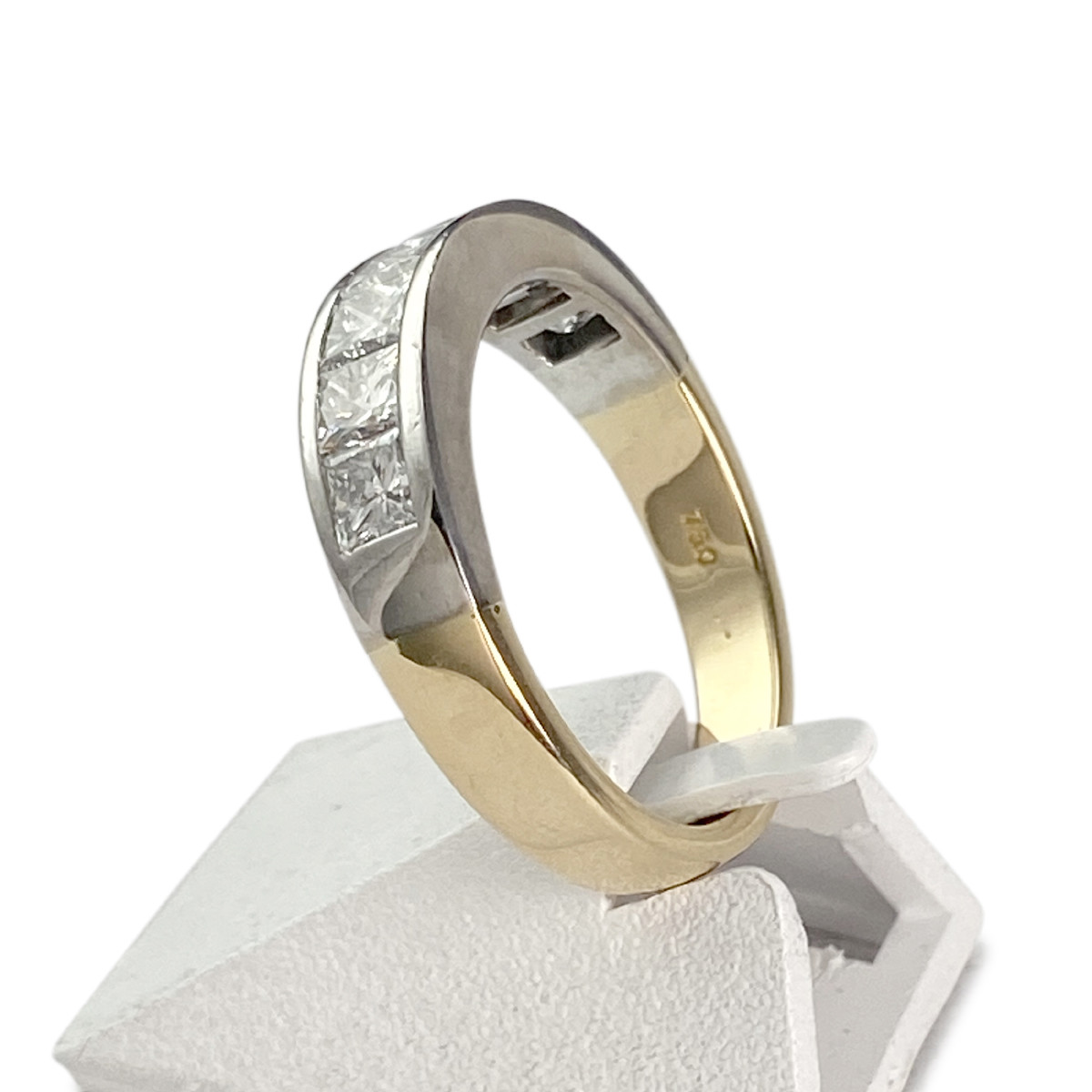 Bague d'occasion or 750 2 tons diamant - vue 2