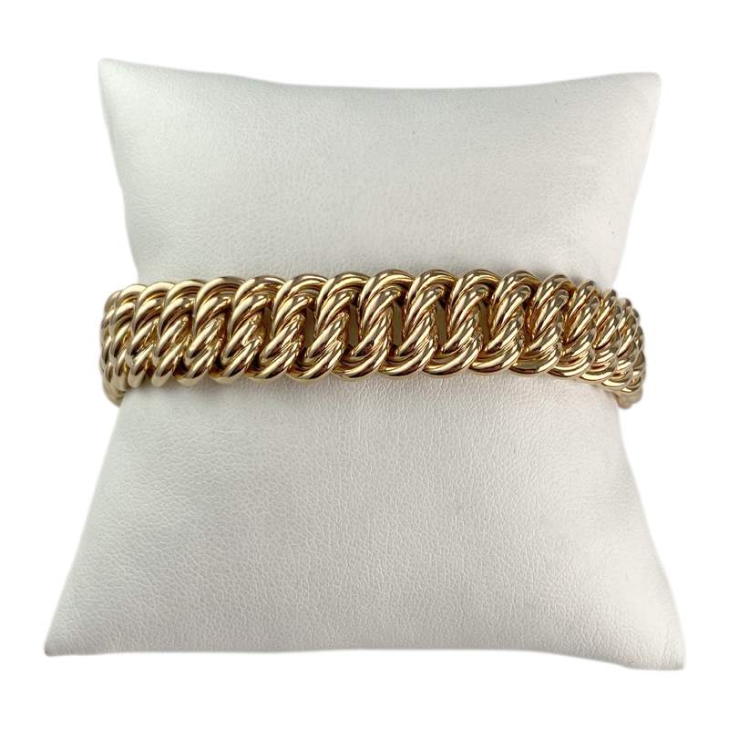 Bracelet d'occasion or 750 jaune maille américaine - vue 2