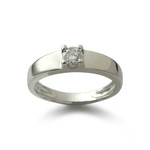 Solitaire d'occasion or 750 blanc diamant - vue 1
