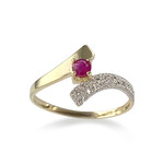 Bague d'occasion or 750 2 tons rubis - vue 1
