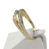 Bague d'occasion or 750 jaune émeraude diamant - vue V2