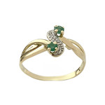 Bague d'occasion or 750 2 tons émeraude - vue 1