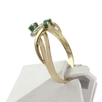 Bague d'occasion or 750 2 tons émeraude - vue 2