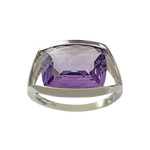 Bague d'occasion or 750 blanc amethyste - vue 1