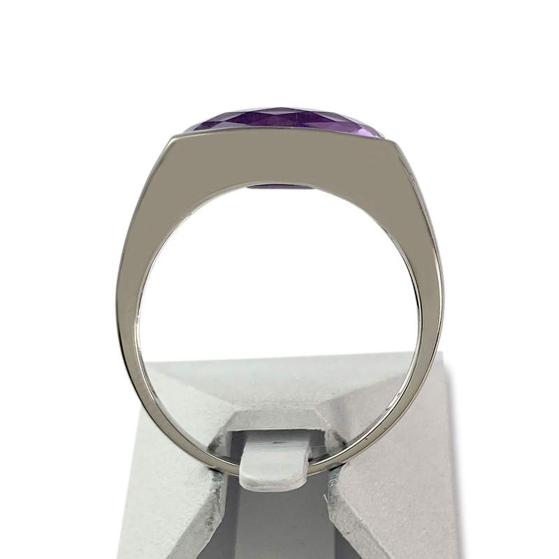 Bague d'occasion or 750 blanc amethyste - vue 3