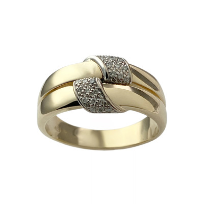 Bague d'occasion deux ors 750 diamants - vue 1