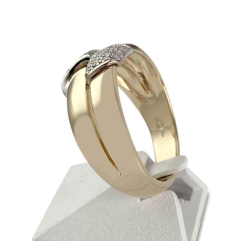 Bague d'occasion deux ors 750 diamants - vue 2