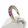Bague d'occasion or 750 blanc diamants rubis - vue V2