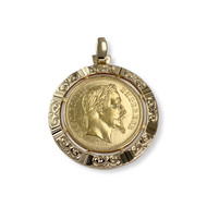 Pendentif d'occasion or 750 jaune porte pièce