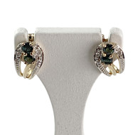 Boucles d'oreilles d'occasion or 750 2 ors saphirs diamants